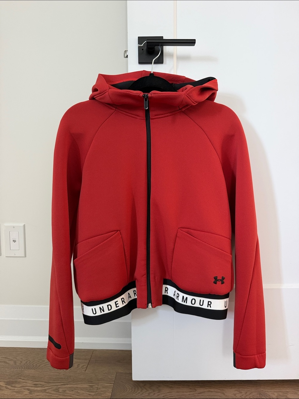 Under Armour Red Hooded Full-Zip Sweater